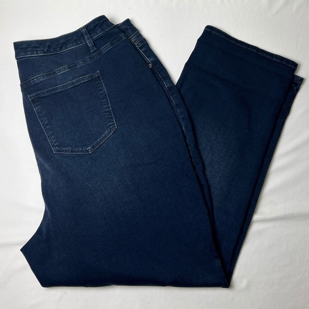Talbots Womens High Rise Curvy Straight Leg Jeans Size 20WP Dark Wash Stretch